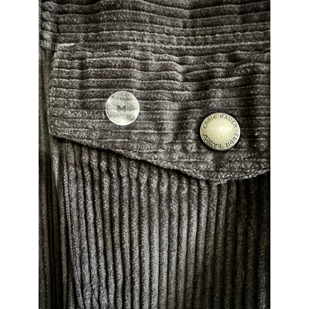 Eddie Bauer Men Black Corduroy Sherpa Lined Shirt Jacket Shacket M Gorpcore NWOT - Picture 8 of 11
